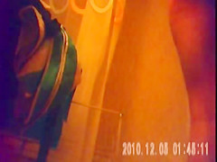 27 yo brunette with a great bush caught by in shower