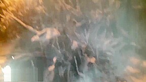 young french girl who shows off in the street under the snow and sucks me